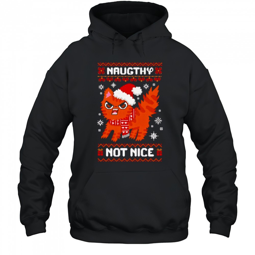 Cat Christmas naughty not nice shirt