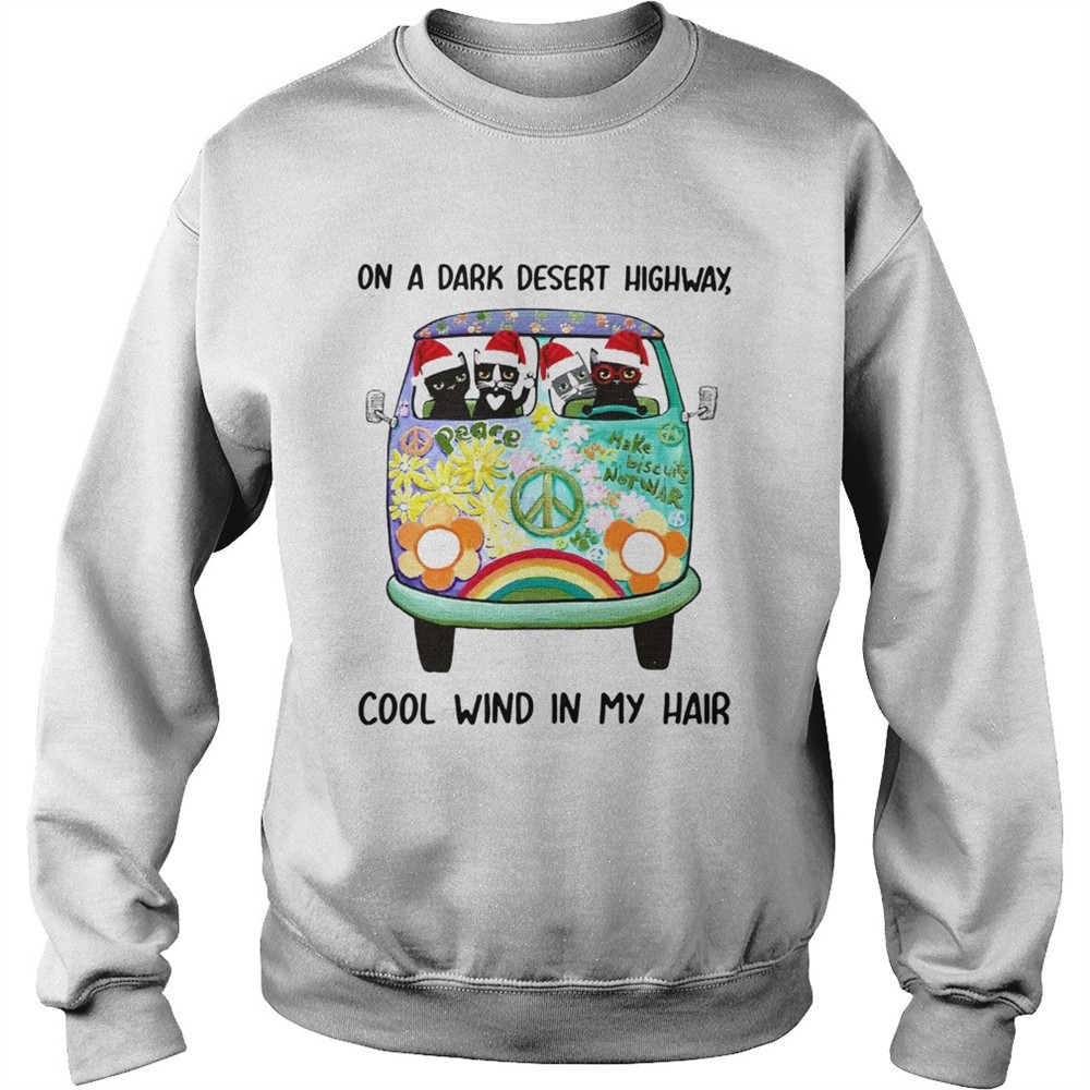 Cat Christmas On a dark desert highway cool wind in my hair shirt