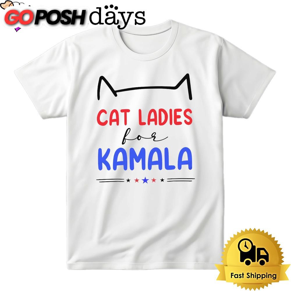 Cat Ladies For Kamala Harris 2024 President Bright T Shirt