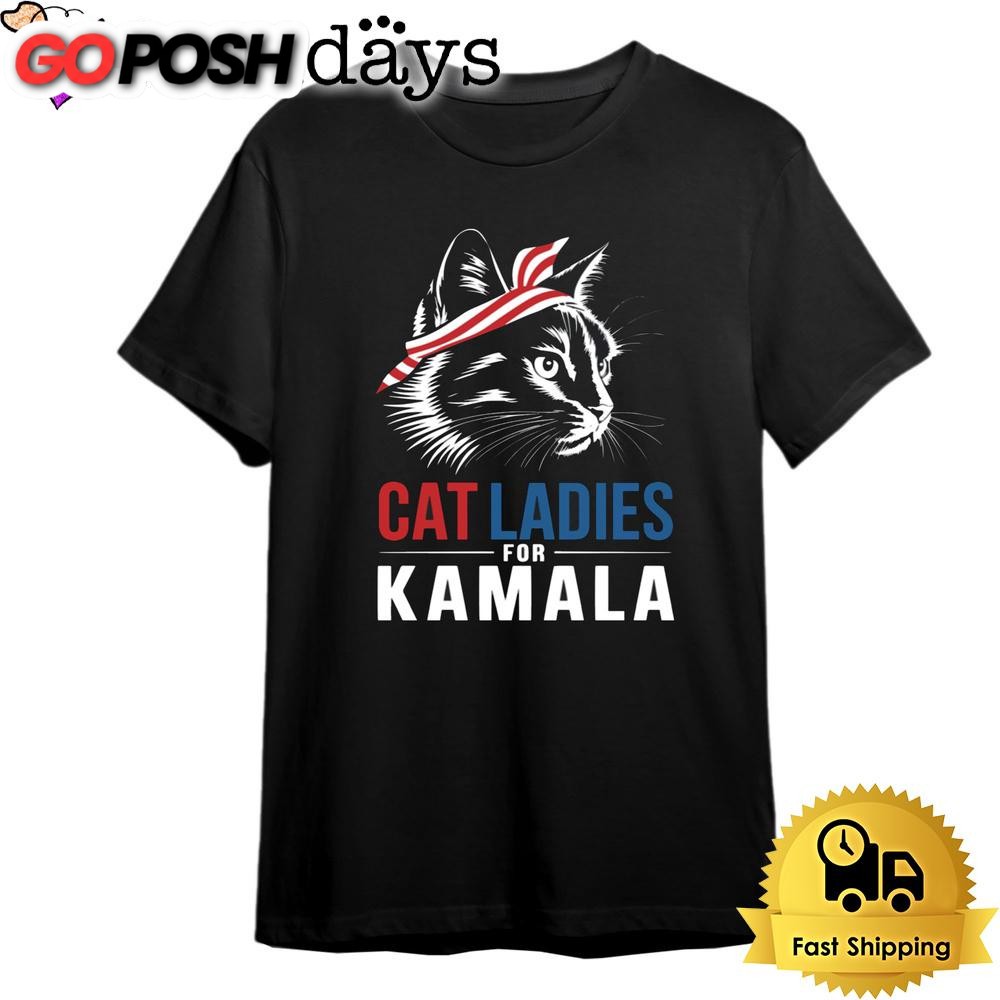 Cat Ladies For Kamala T Shirt Kamala Harris 2024 T Shirt