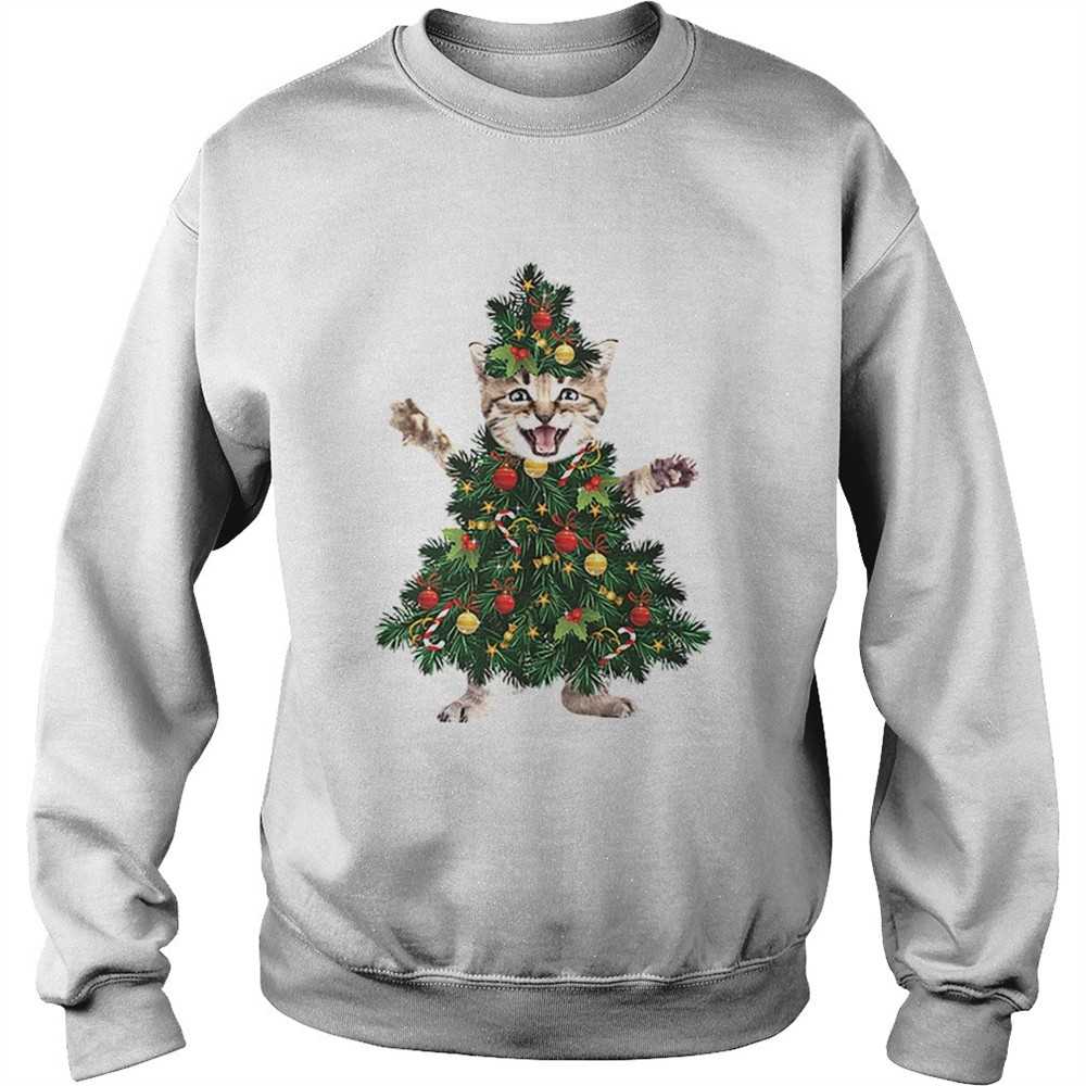 Cat pine Christmas tree shirt