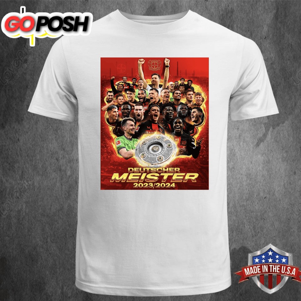 Celebration Bayer 04 Leverkusen Deutscher Meister 2025-2025 T-shirt Tee