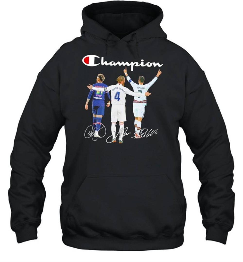 Champion neymar id 10 sergio ramos 4 ronaldo 7 signatures shirt shirt