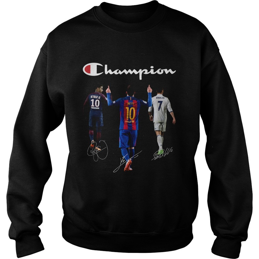 Champions Neymar Jr Messi and Ronaldo shirt