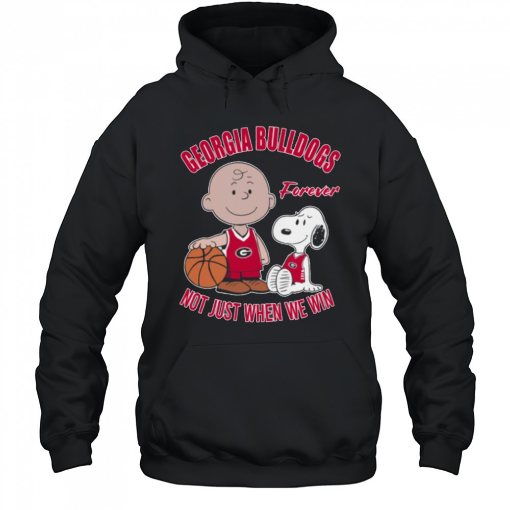 Charlie Brown And Snoopy Georgia Bulldogs Forever Not Just When We Win Shirt