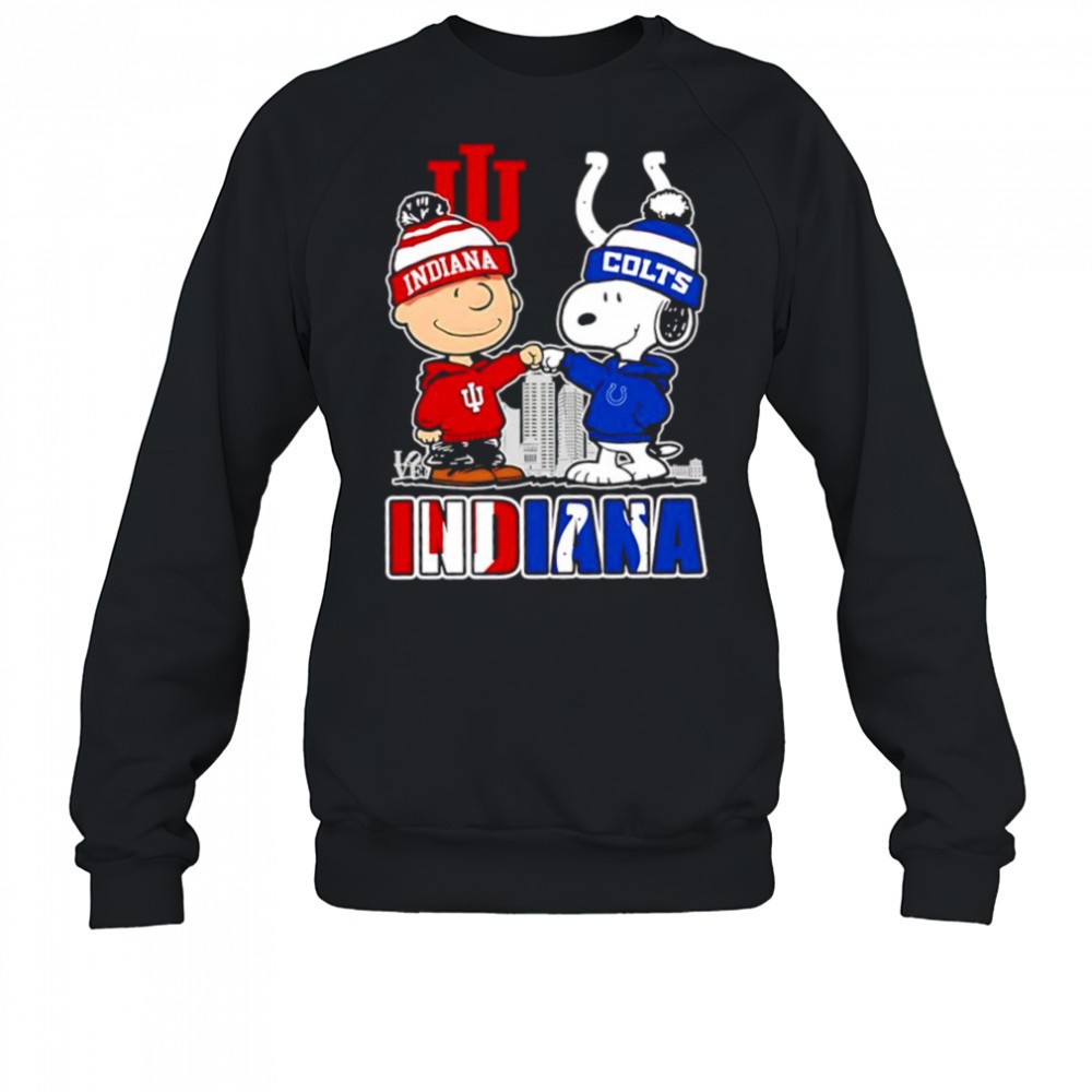 charlie-brown-and-snoopy-wearing-indiana-hoosiers-and-indianapolis-colts-logo-sh-0ydjcqhu Charlie Brown and Snoopy wearing Indiana Hoosiers and Indianapolis Colts logo shirt