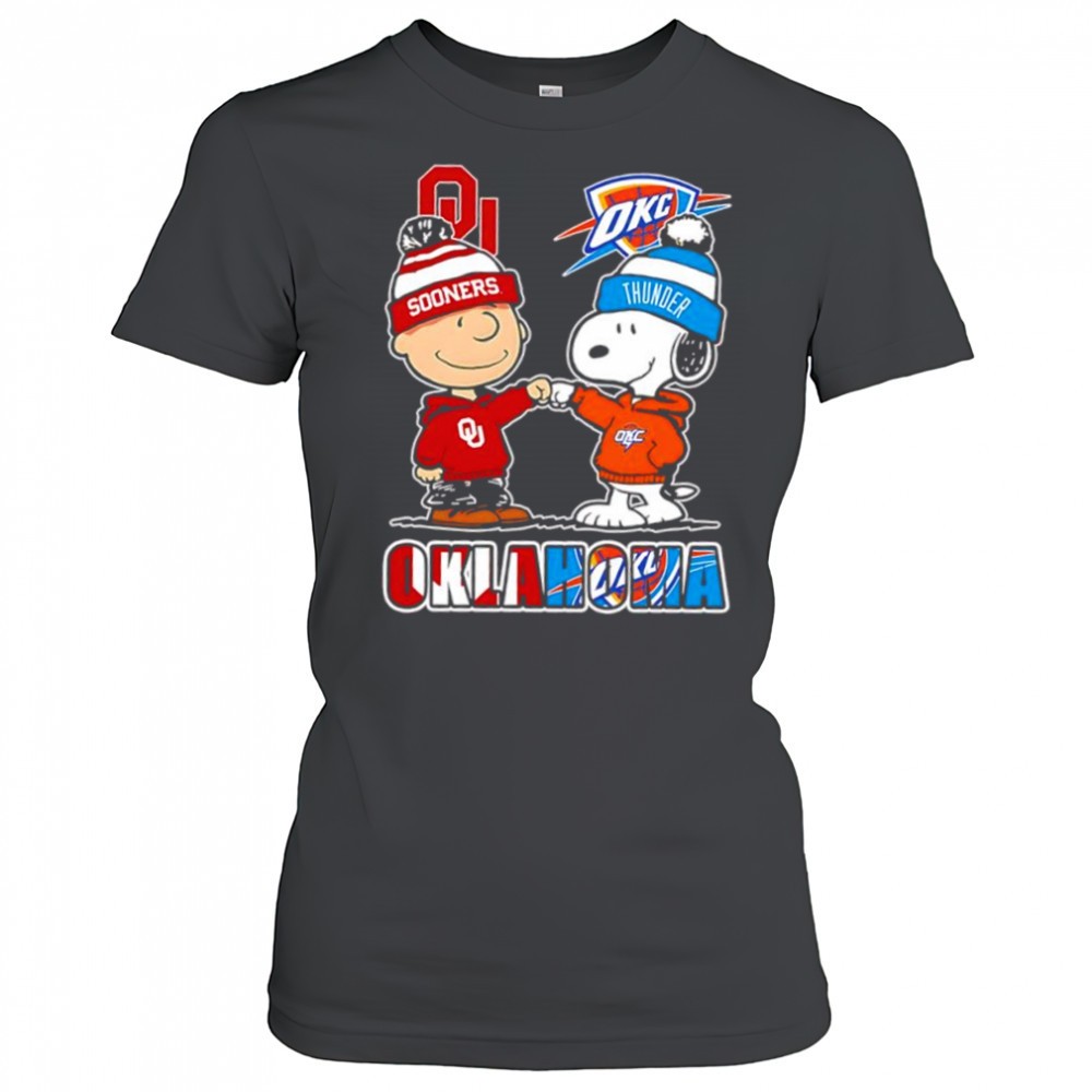 charlie-brown-and-snoopy-wearing-oklahoma-sooners-and-oklahoma-city-thunder-logo-73eino42 Charlie Brown and Snoopy wearing Oklahoma Sooners and Oklahoma City Thunder logo shirt