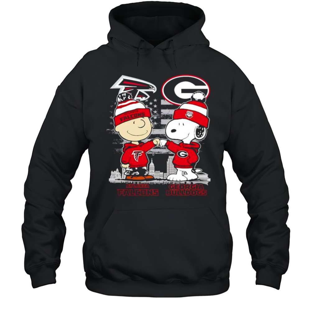 Charlie Brown and Snoopy x Atlanta Falcons Georgia Bulldogs logo shirt