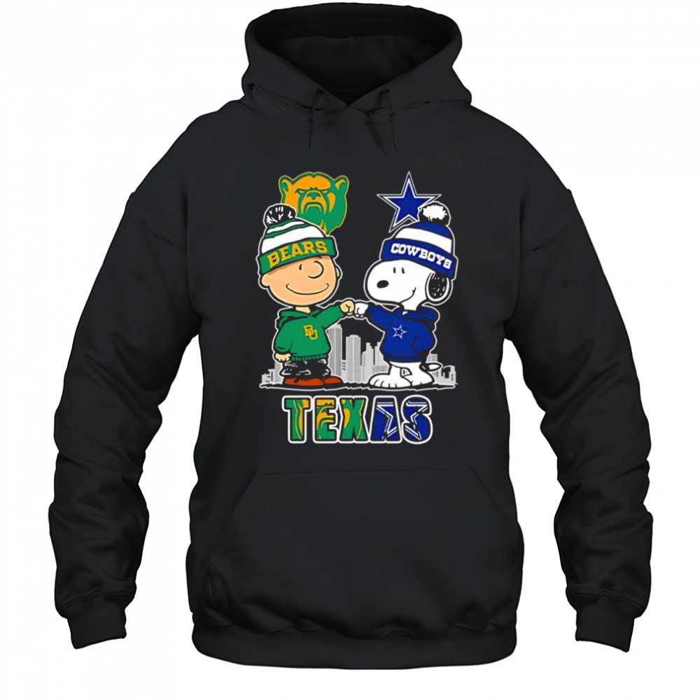 Charlie Brown and Snoopy x Baylor Bears and Dallas Cowboys shirt