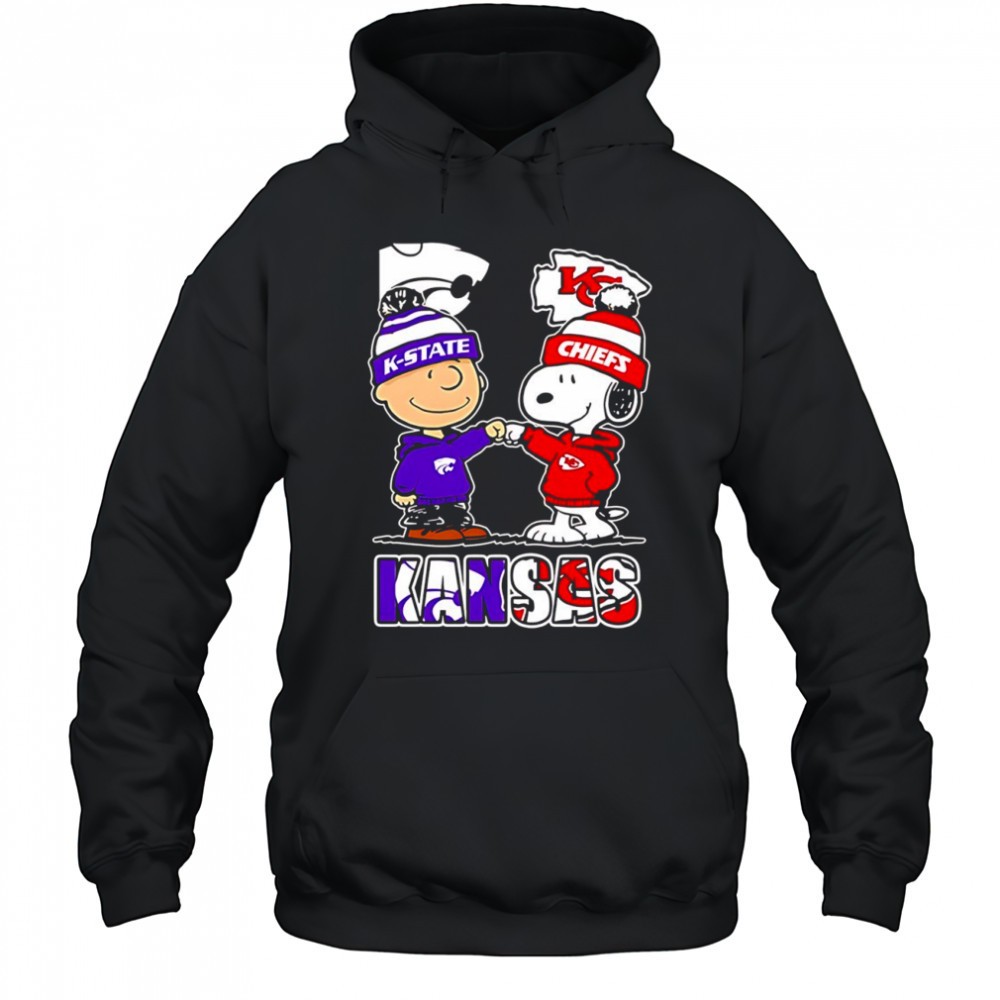 Charlie Brown and Snoopy x Kansas State Wildcats and Kansas City Chiefs shirt