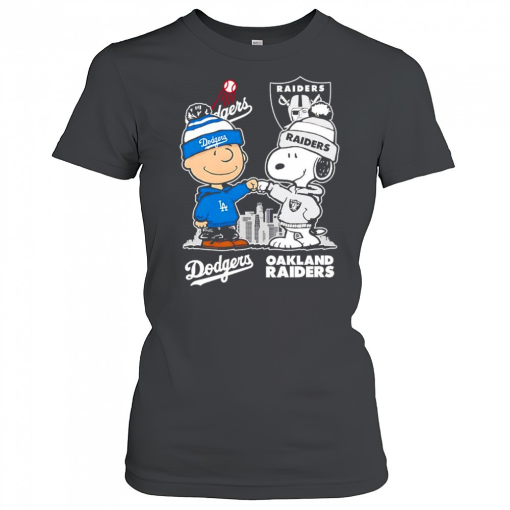 charlie-brown-and-snoopy-x-los-angeles-dodgers-and-oakland-raiders-logo-shirt-rmu8xi0t Charlie Brown and Snoopy x Los Angeles Dodgers and Oakland Raiders logo shirt