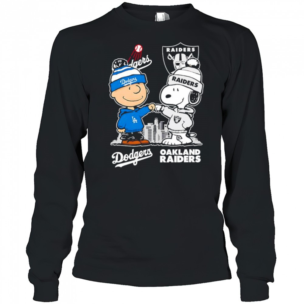 charlie-brown-and-snoopy-x-los-angeles-dodgers-and-oakland-raiders-logo-shirt-rmu8xi0t Charlie Brown and Snoopy x Los Angeles Dodgers and Oakland Raiders logo shirt