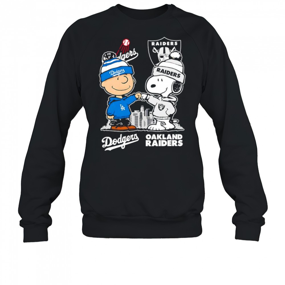 charlie-brown-and-snoopy-x-los-angeles-dodgers-and-oakland-raiders-logo-shirt-rmu8xi0t Charlie Brown and Snoopy x Los Angeles Dodgers and Oakland Raiders logo shirt