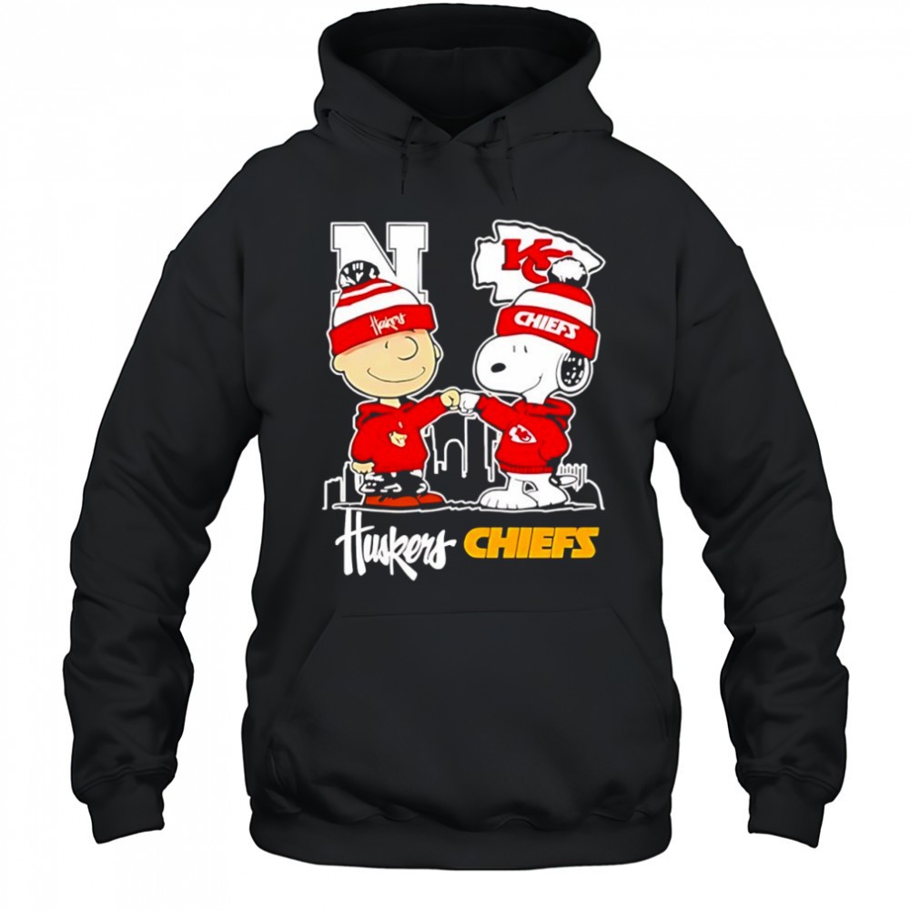Charlie Brown and Snoopy x Nebraska Cornhuskers and Kansas City Chiefs shirt