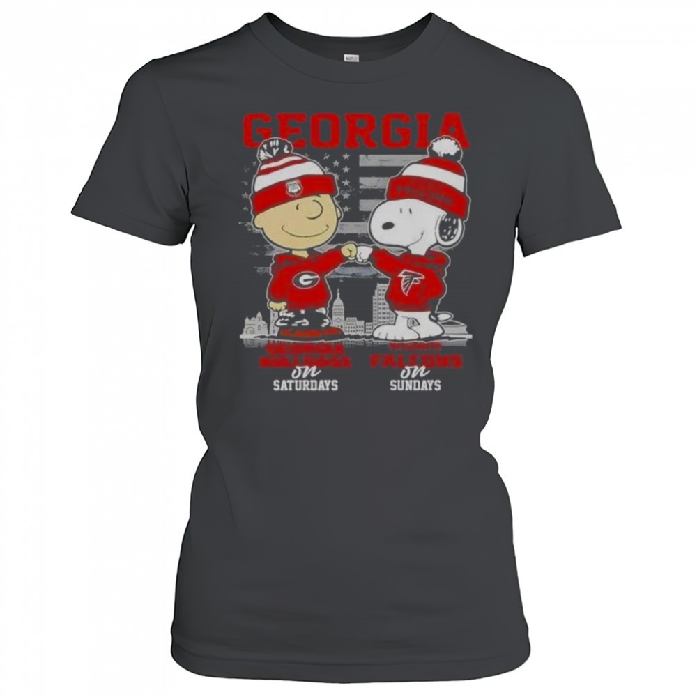 charlie-brown-georgia-bulldogs-on-saturdays-x-snoopy-atlanta-falcons-on-sundays-cxp1tqd2 Charlie Brown Georgia Bulldogs On Saturdays X Snoopy Atlanta Falcons On Sundays Skyline T-Shirt