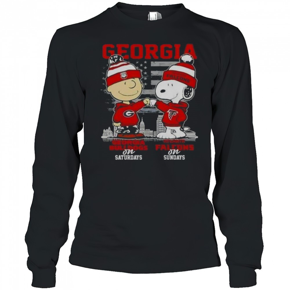 charlie-brown-georgia-bulldogs-on-saturdays-x-snoopy-atlanta-falcons-on-sundays-cxp1tqd2 Charlie Brown Georgia Bulldogs On Saturdays X Snoopy Atlanta Falcons On Sundays Skyline T-Shirt