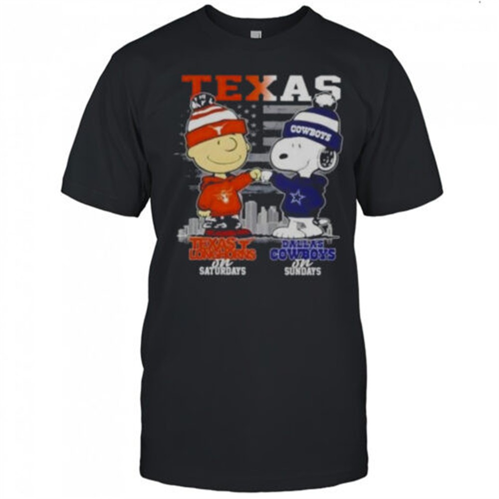 charlie-brown-texas-longhorns-on-saturdays-x-snoopy-dallas-cowboys-on-sundays-sk-5qdfre30 Charlie Brown Texas Longhorns On Saturdays X Snoopy Dallas Cowboys On Sundays Skyline T-Shirt