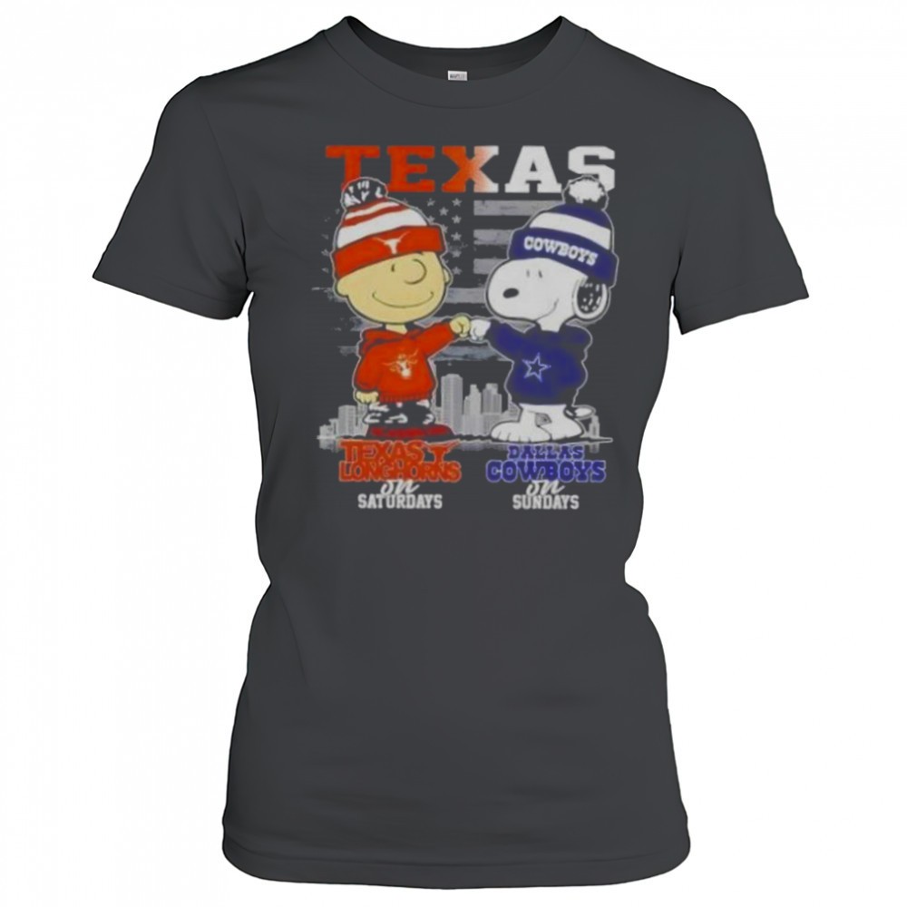 charlie-brown-texas-longhorns-on-saturdays-x-snoopy-dallas-cowboys-on-sundays-sk-5qdfre30 Charlie Brown Texas Longhorns On Saturdays X Snoopy Dallas Cowboys On Sundays Skyline T-Shirt