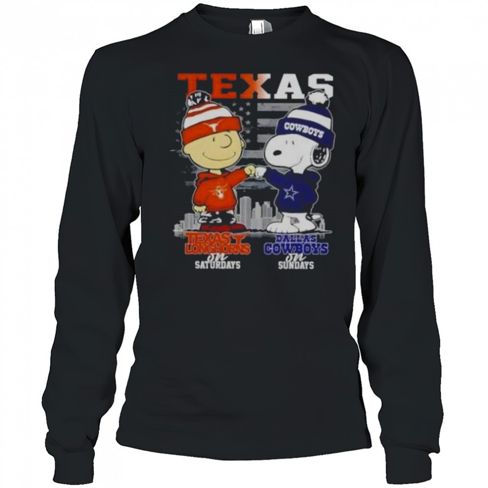 charlie-brown-texas-longhorns-on-saturdays-x-snoopy-dallas-cowboys-on-sundays-sk-5qdfre30 Charlie Brown Texas Longhorns On Saturdays X Snoopy Dallas Cowboys On Sundays Skyline T-Shirt
