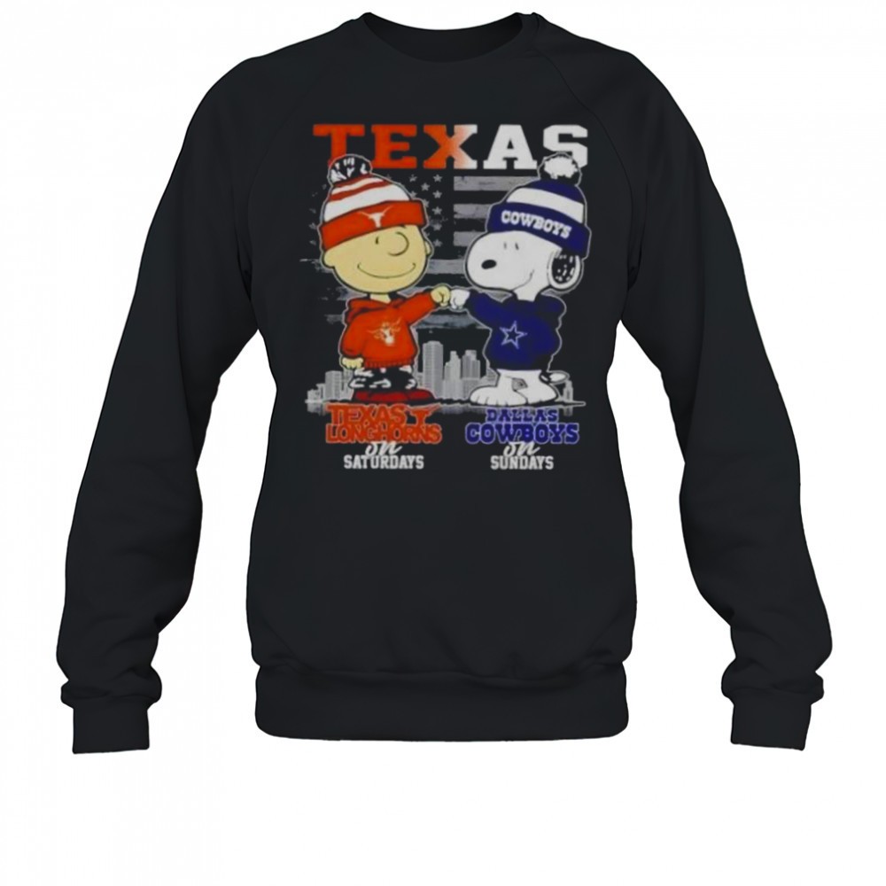 charlie-brown-texas-longhorns-on-saturdays-x-snoopy-dallas-cowboys-on-sundays-sk-5qdfre30 Charlie Brown Texas Longhorns On Saturdays X Snoopy Dallas Cowboys On Sundays Skyline T-Shirt