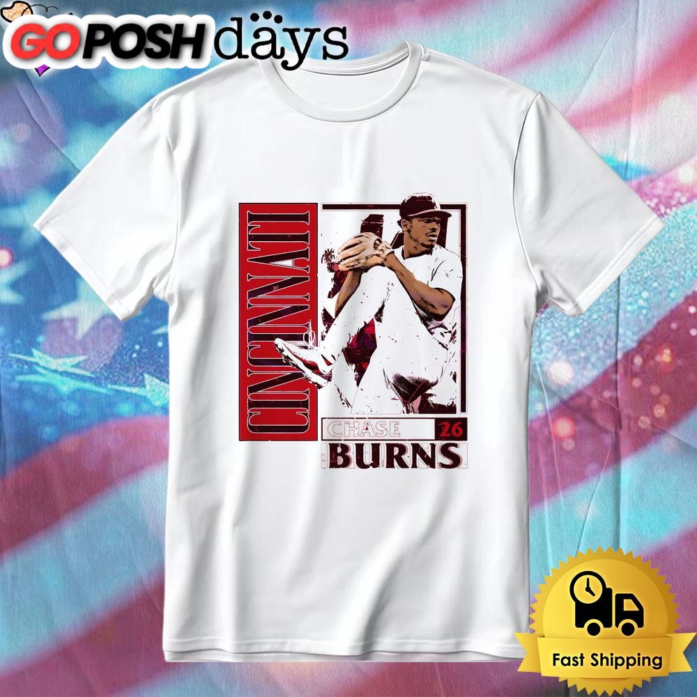 Chase Burns Cincinnati Baseball Player Card T-Shirt