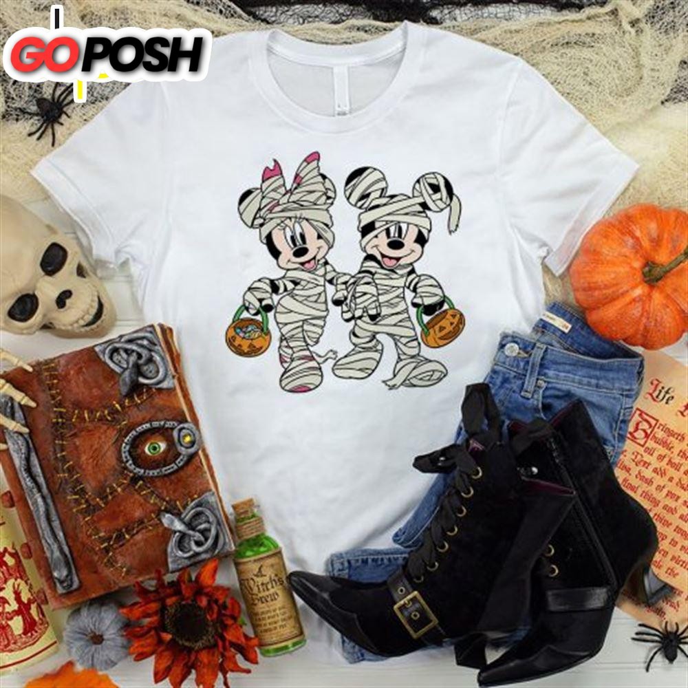 Cheap Disney Mickey And Minnie Mummies Costume Mickey Halloween Shirt