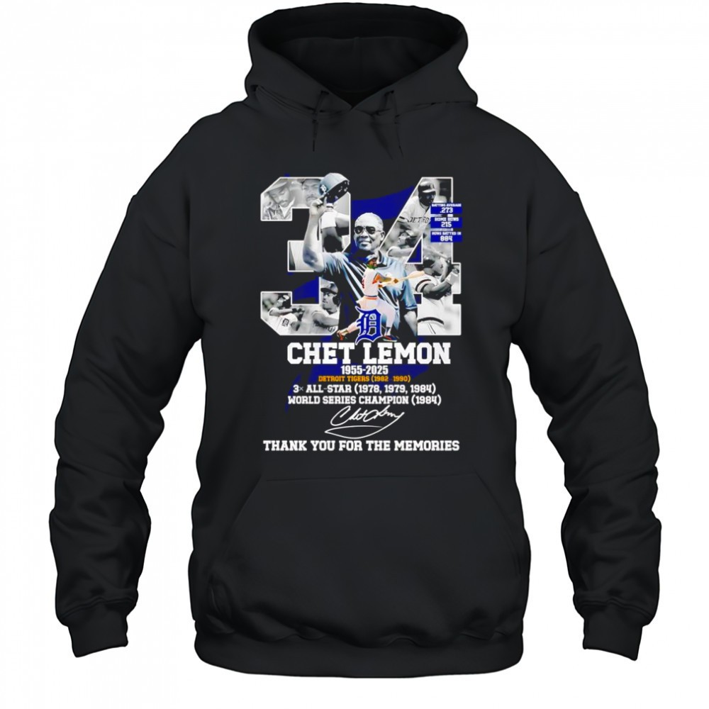Chef Lemon 1955 2025 Detroit Tigers 1982 1990 thank you for the memories shirt