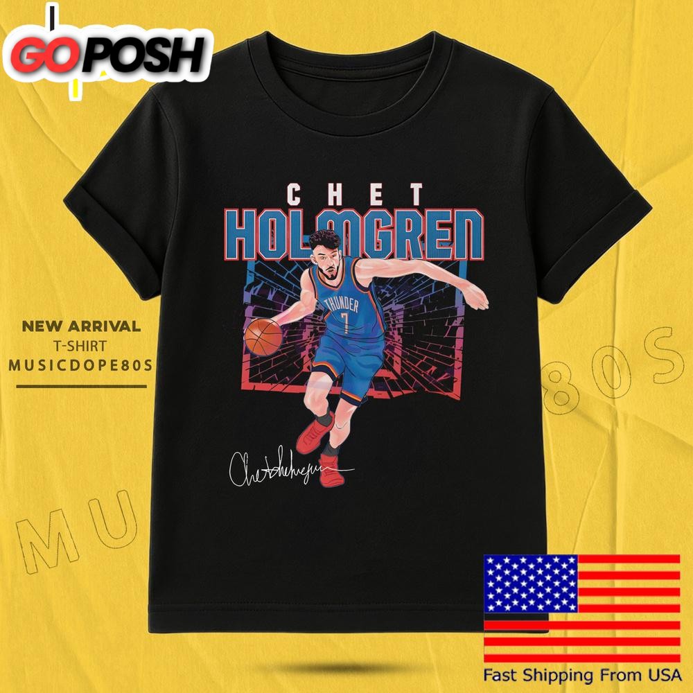 Chet Holmgren Oklahoma City Thunder Shattered Signature T Shirt