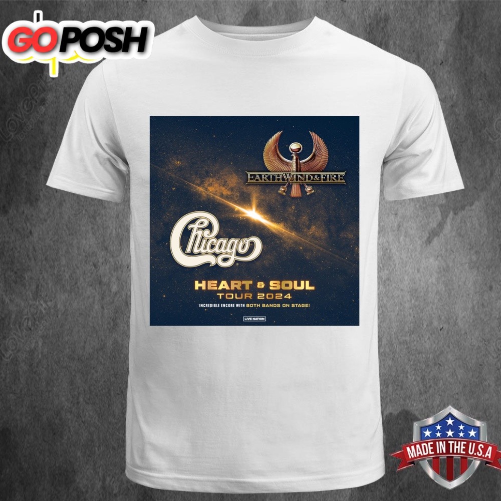 Chicago And Earth, Wind & Fire Share Heart & Soul 2025 Tour Dates T-shirt