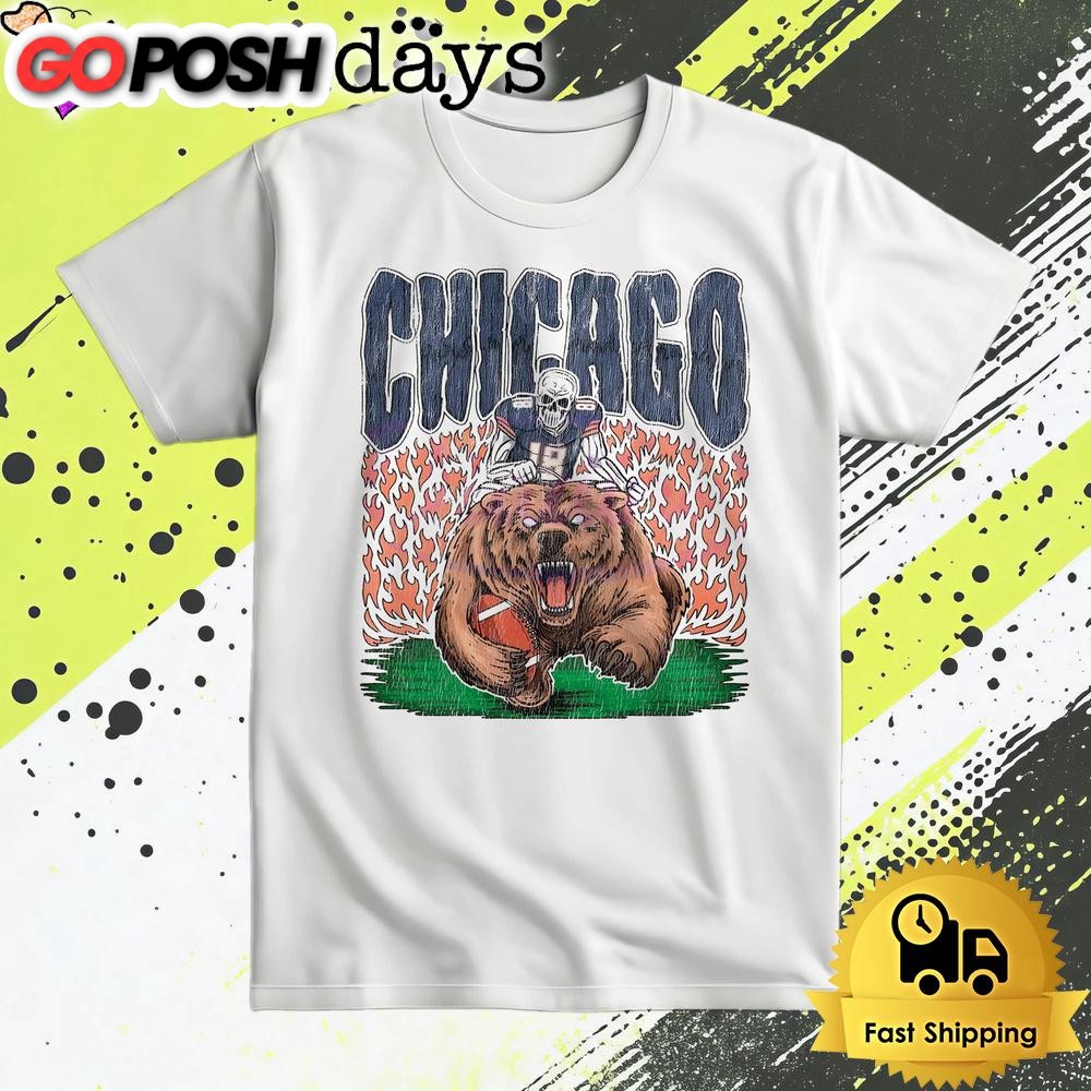 Chicago Bear Skeleton Football T Shirt