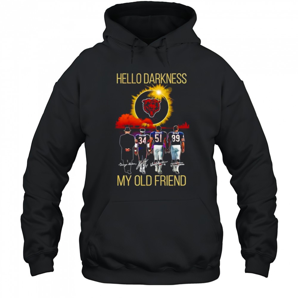 Chicago Bears Hello Darkness my old friend signatures shirt