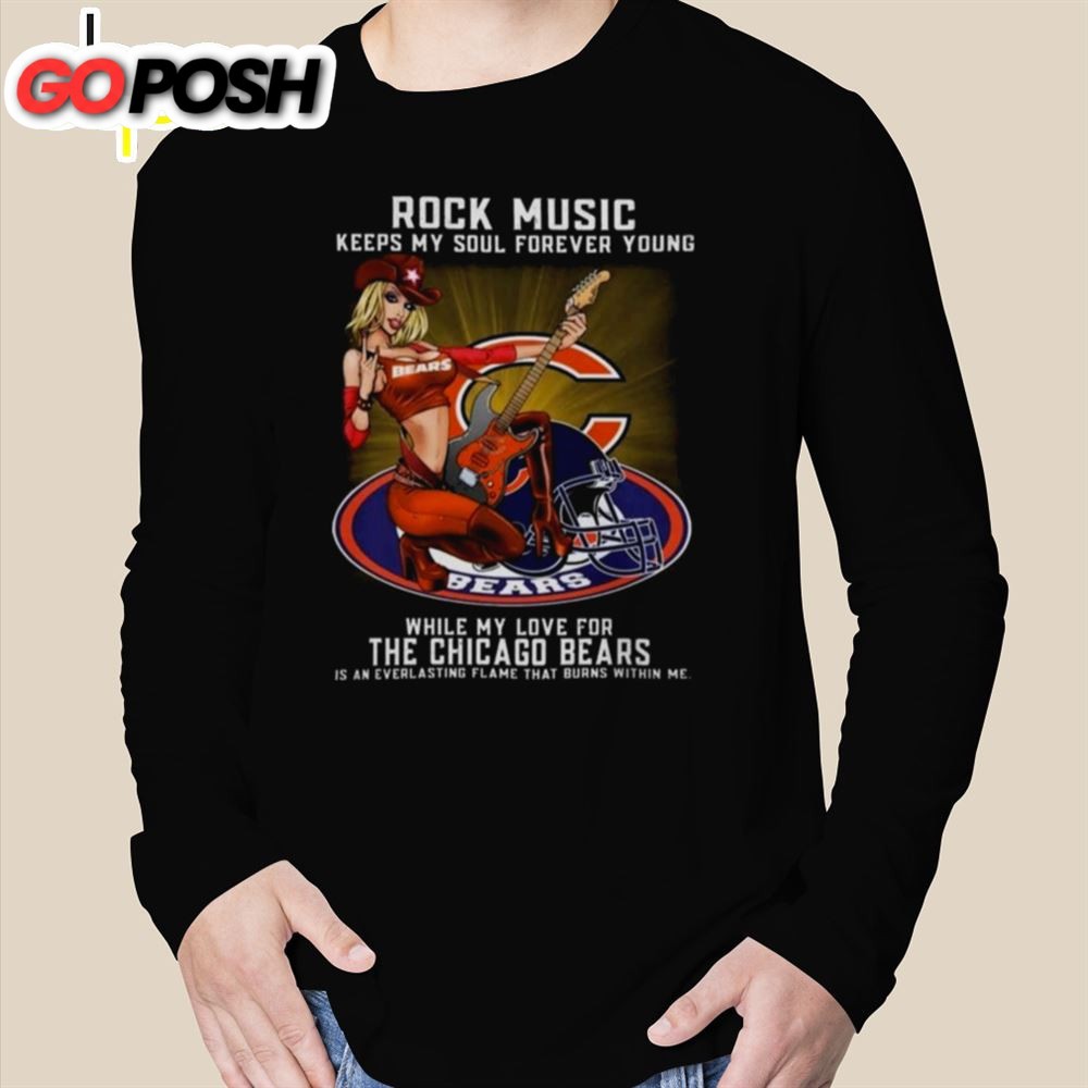 Chicago Bears Rock Music Keep My Soul Forever Young 2025 T Shirt