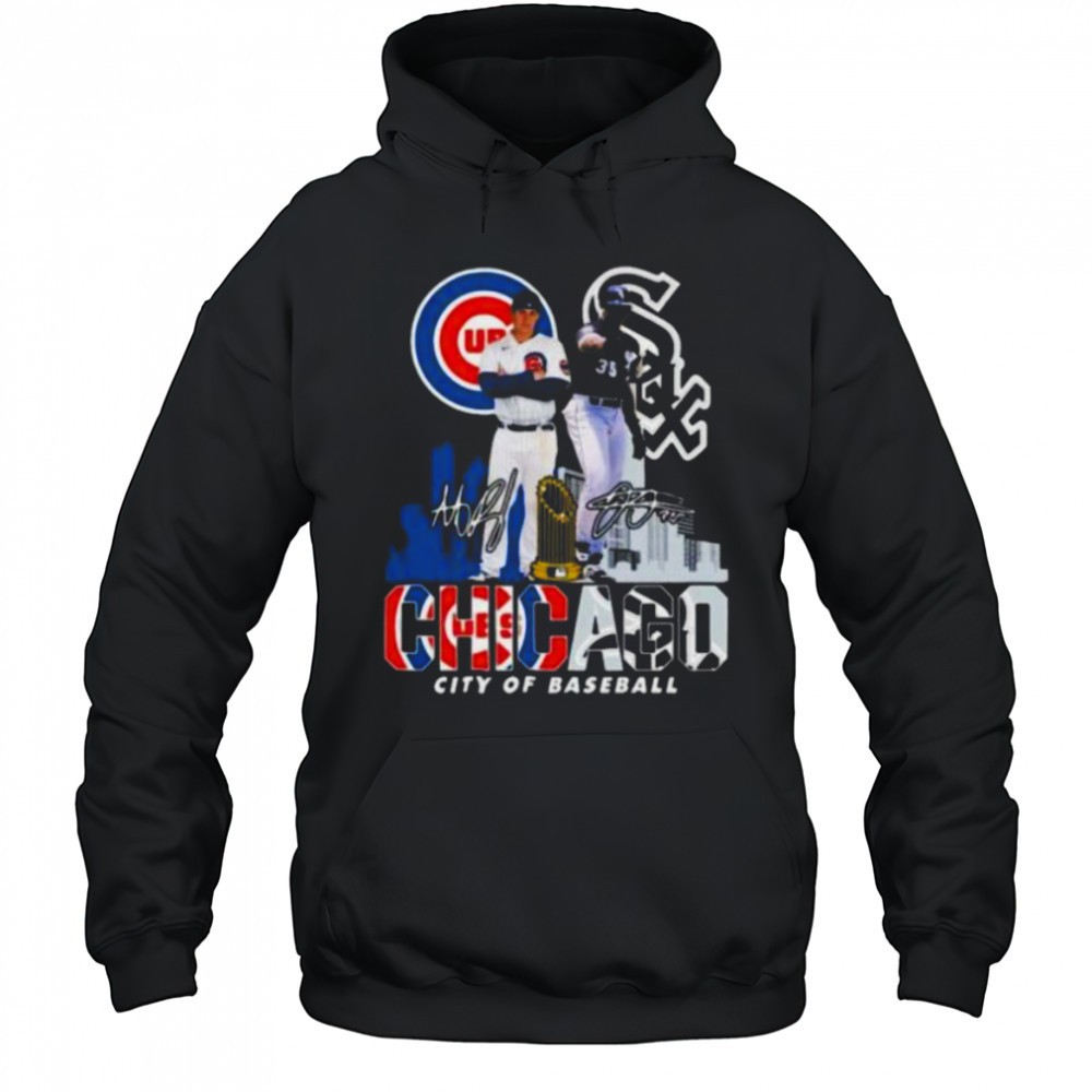Chicago City Of Baseball Cubs And White Sox Signatures T shirt