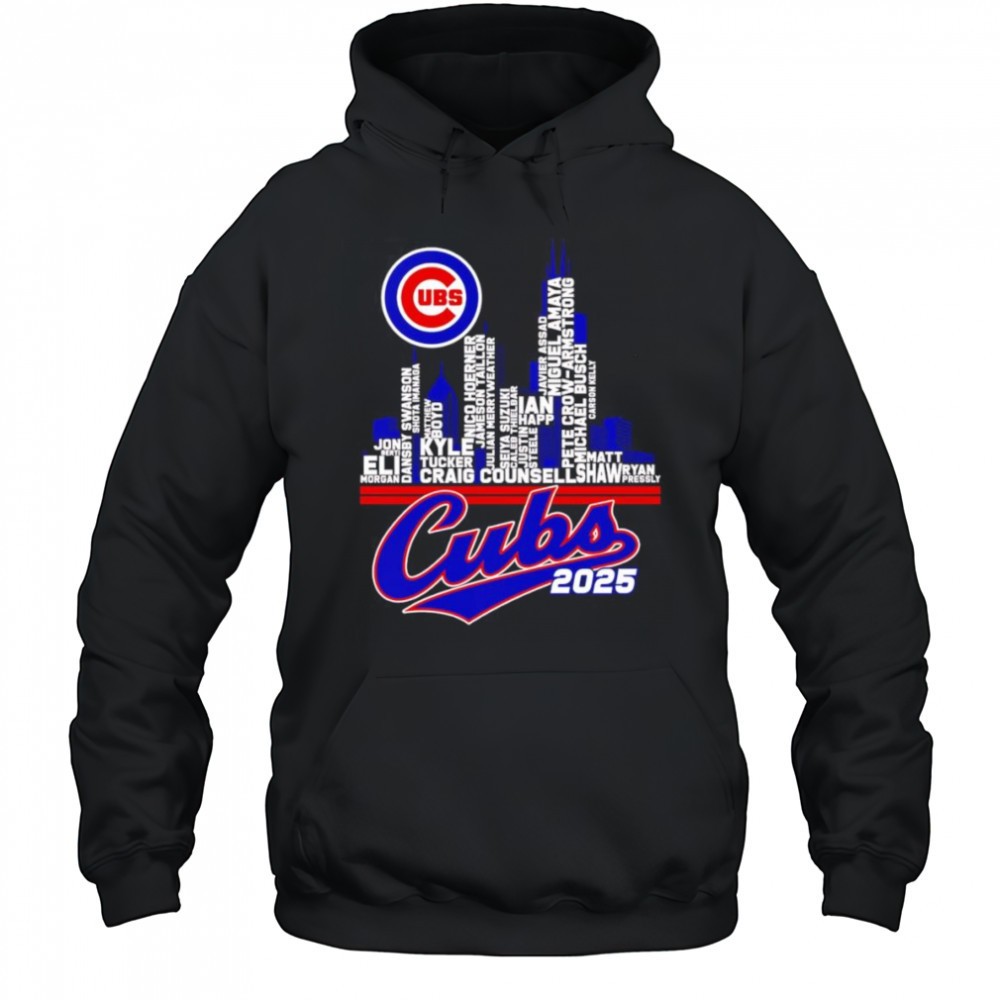 Chicago Cubs 2025 skyline name shirt