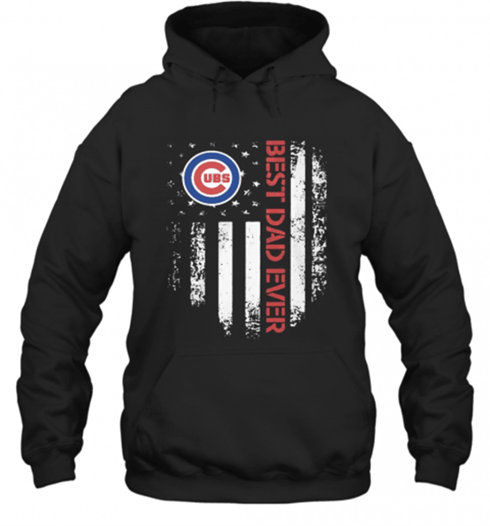 Chicago Cubs Best Dad Ever American Flag T-Shirt