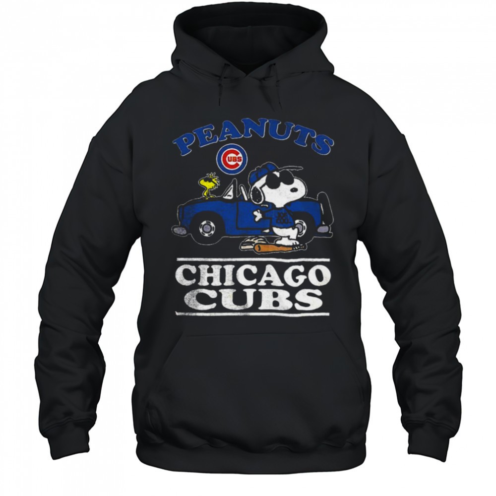 Chicago Cubs Peanuts Snoopy driving car shirt