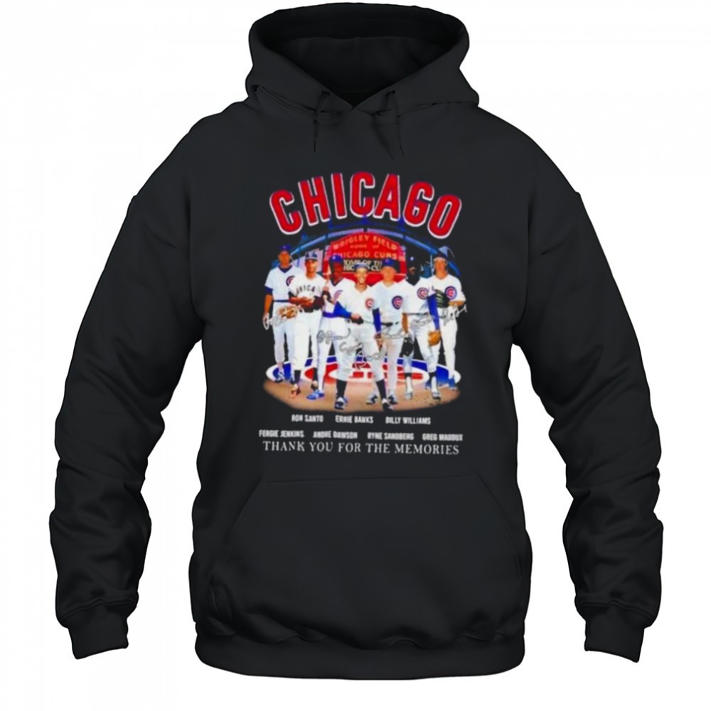 Chicago Cubs Ron Santo and Legends thank you for the memories signatures shirt