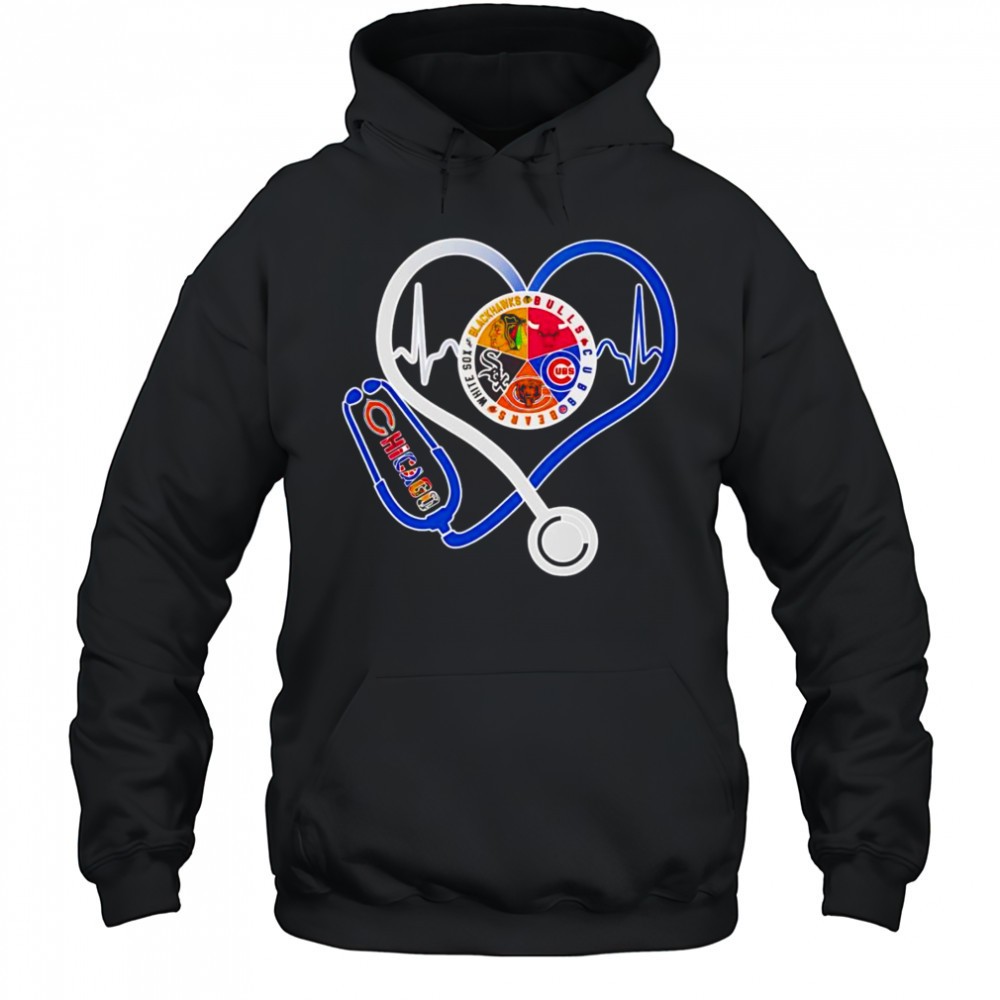 Chicago sports heart stethoscope shirt