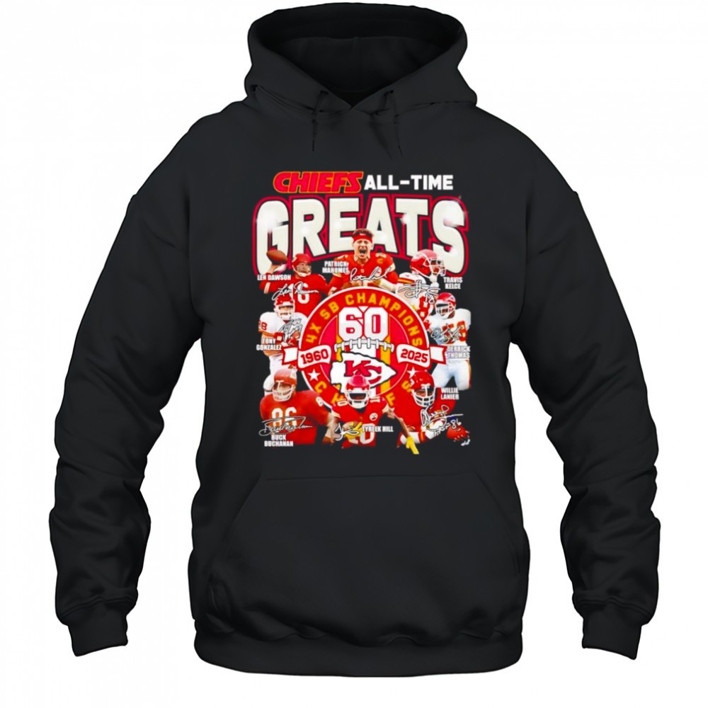 Chiefs all-time greats 1960 2025 signatures shirt