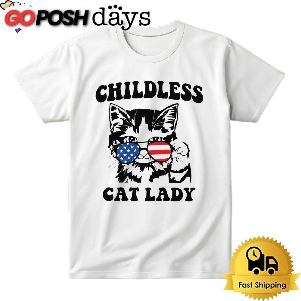 Childless Cat Lady Kamala Harris Bright T Shirt