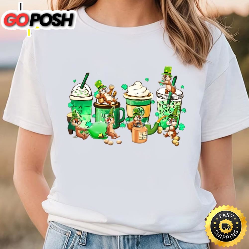Chip And Dale St Patricks Day Coffee Shirt, Lucky Cartoon Characters