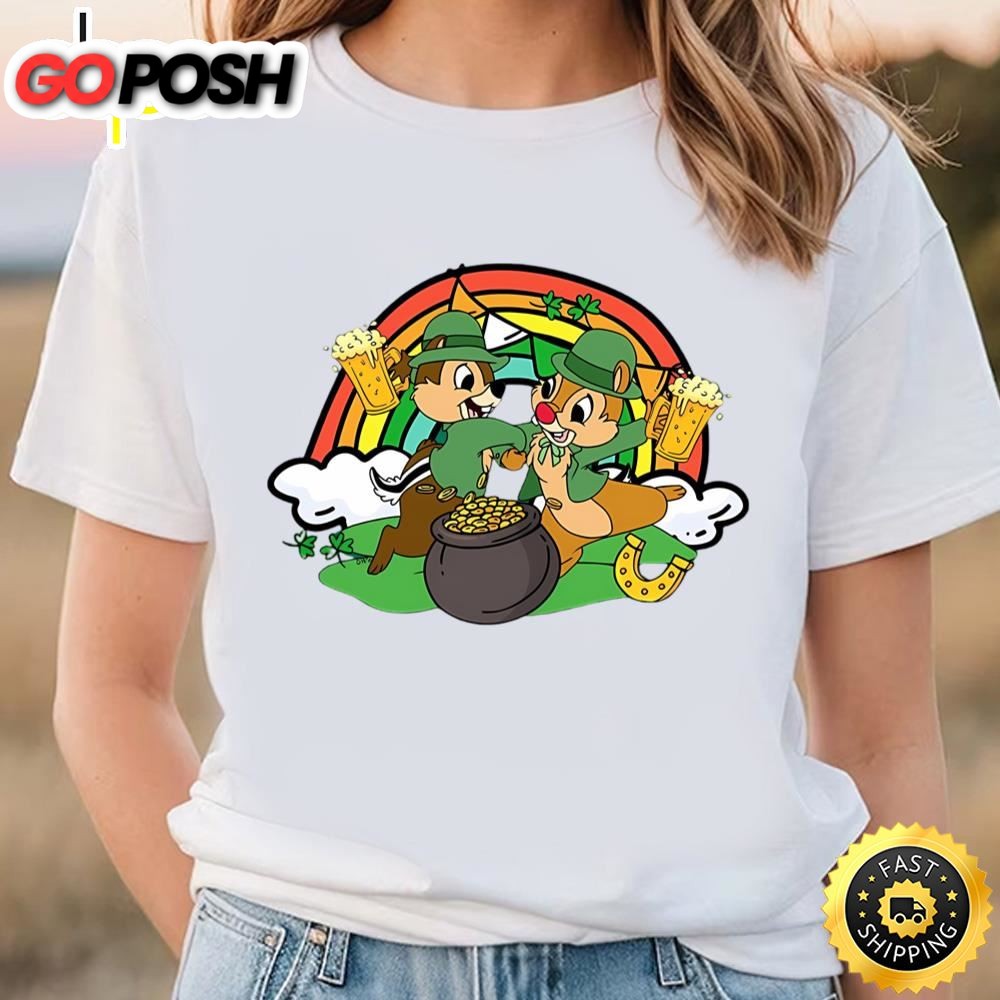 Chip And Dale With Shamrock Irish Shirt, Disney St Patricks Day…