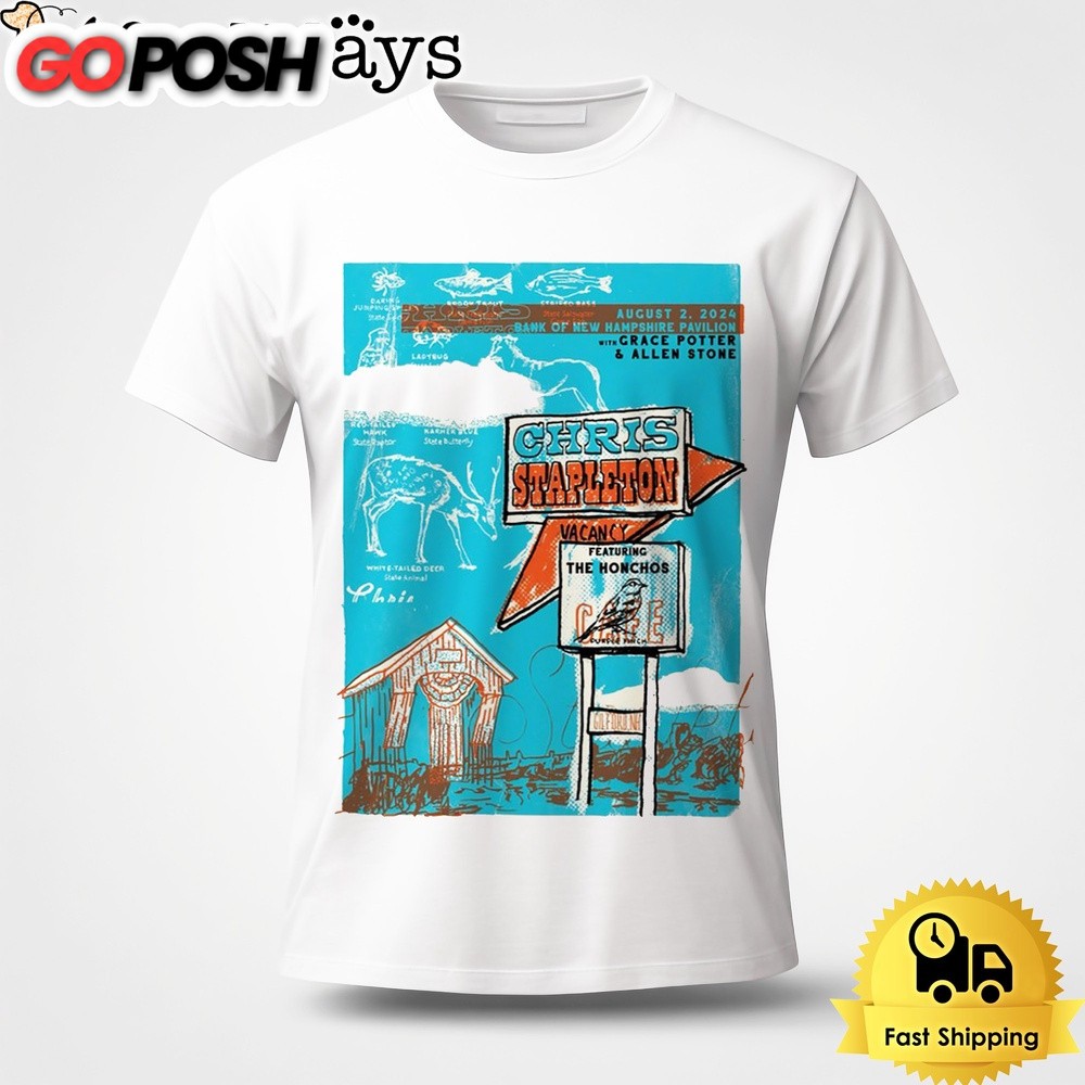 Chris Stapleton Tour In Gilford NH On August 2024 Unisex T-Shirt