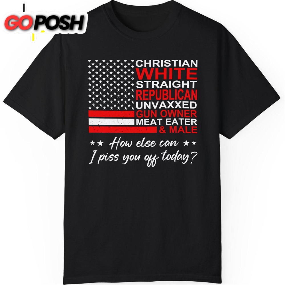 Christian White Straight Republican Shirt Donald Trump Homage Shirt Donald Trump Fan Front Shirt