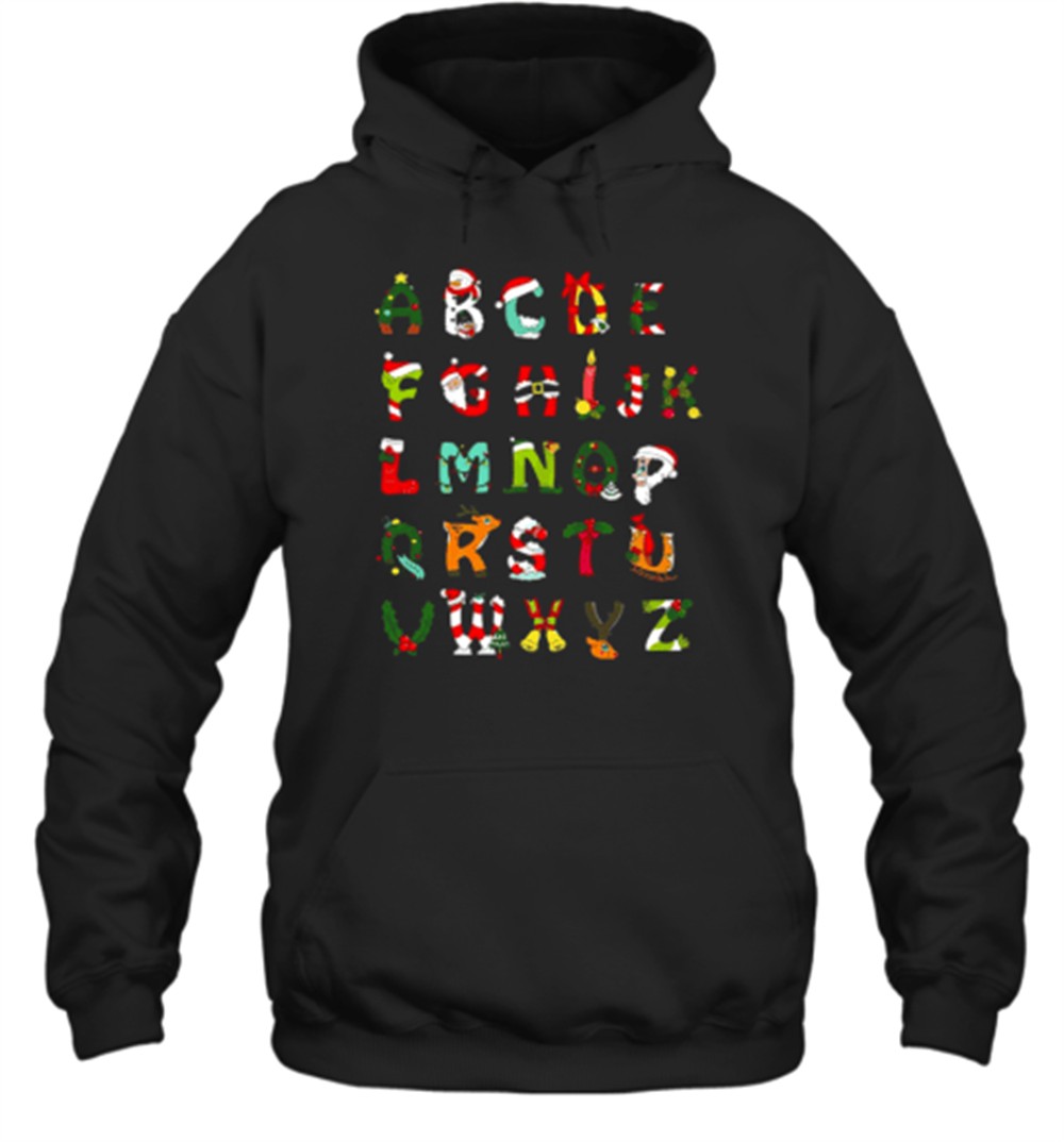 Christmas Alphabet All The Cute Things In Christmas Teacher T-Shirt
