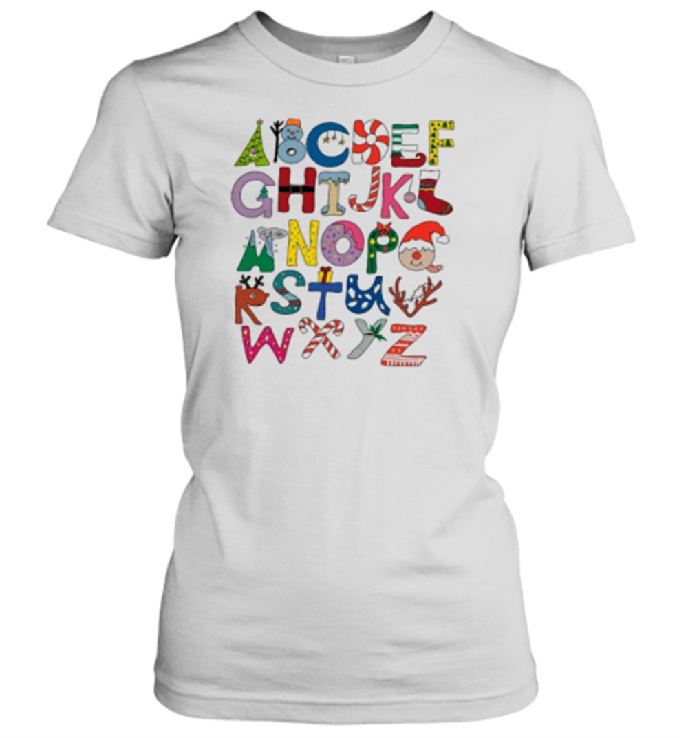 christmas-alphabet-teacher-t-shirt-exrx1ksn Christmas Alphabet Teacher T-Shirt