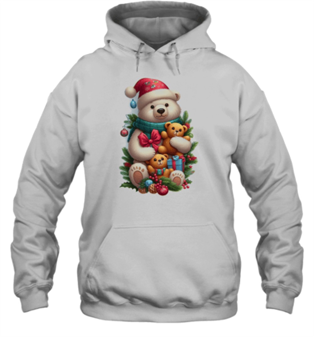 Christmas Bear Family Sticker T-Shirt