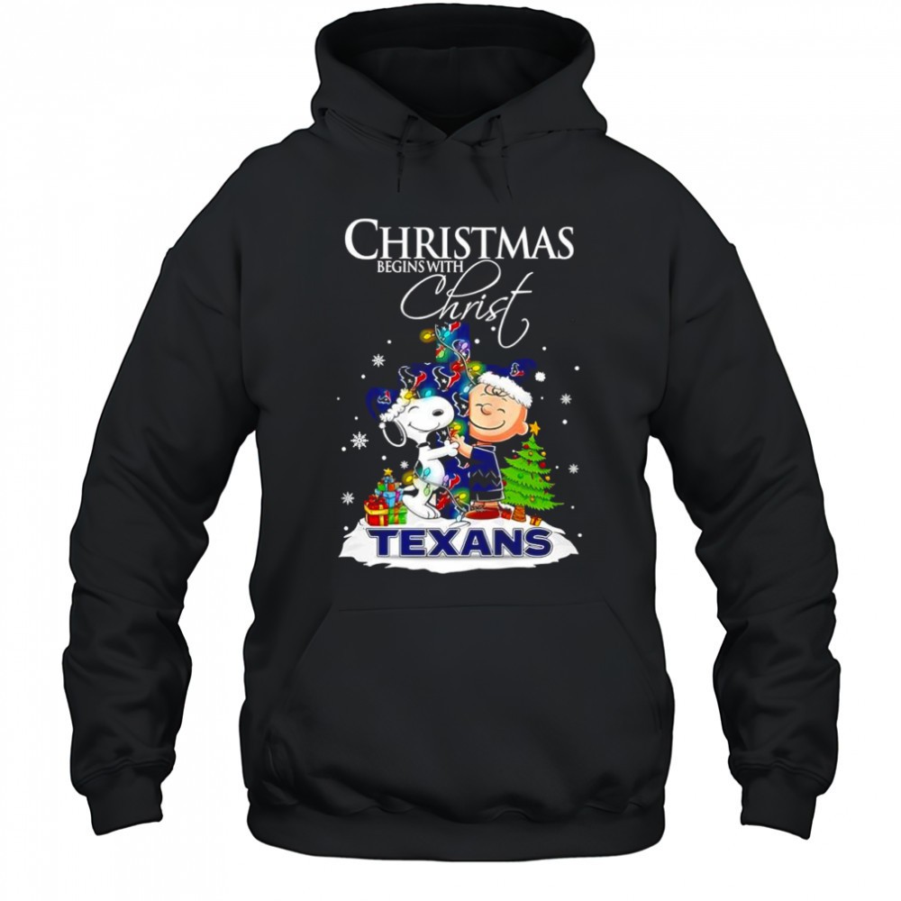 Christmas begins with Christ Houston Texans x Snoopy and Charlie Brown shirt