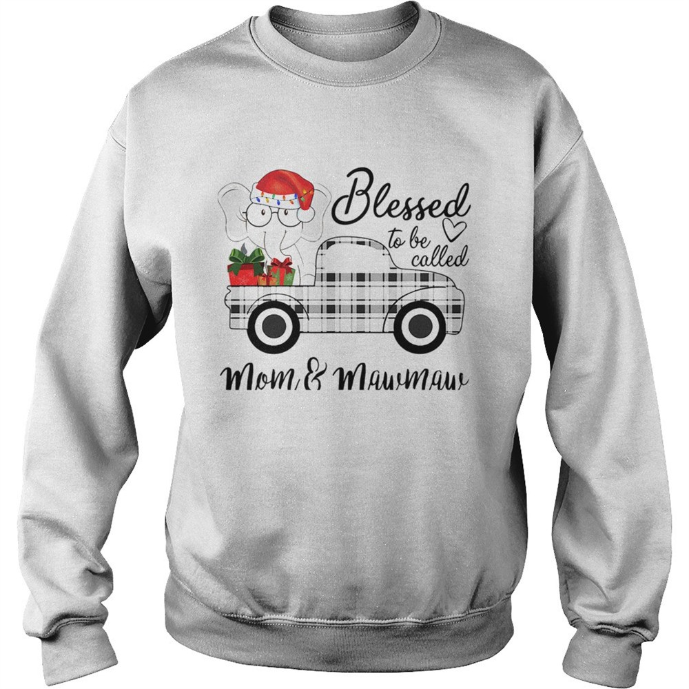 Christmas Blessed To Be Called MomMawmaw Elephant Truck TShirt