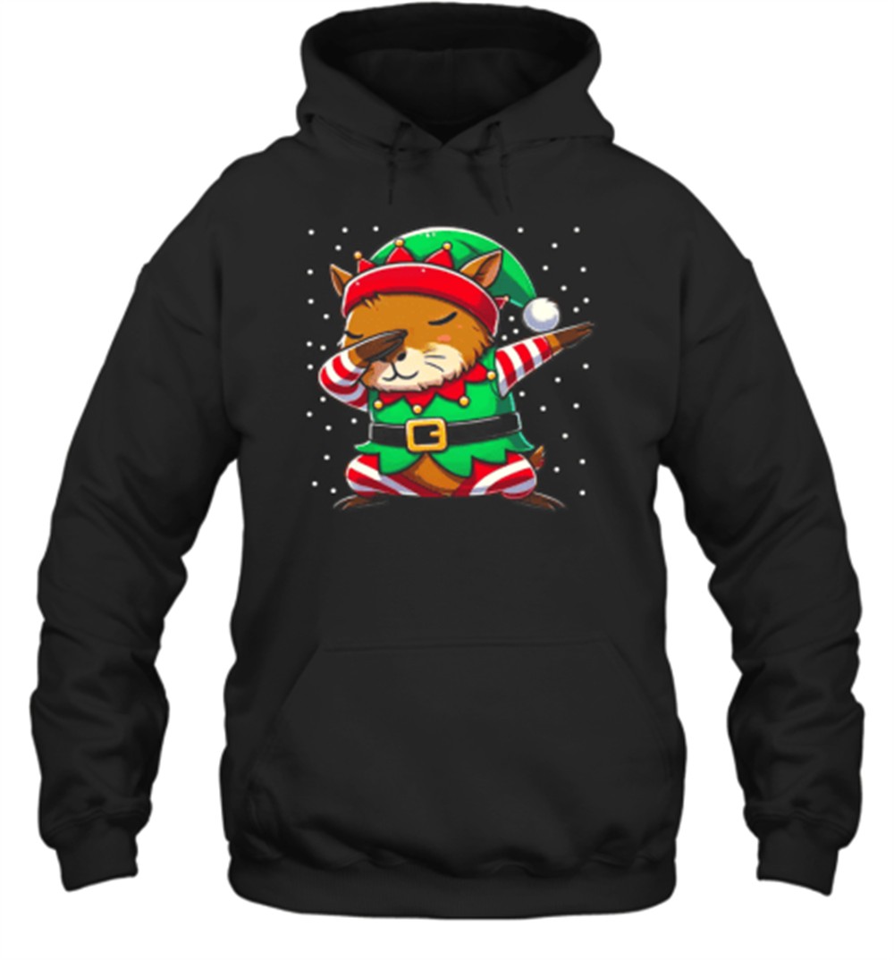 Christmas Capybara Elf Funny Capybara Lover T-Shirt